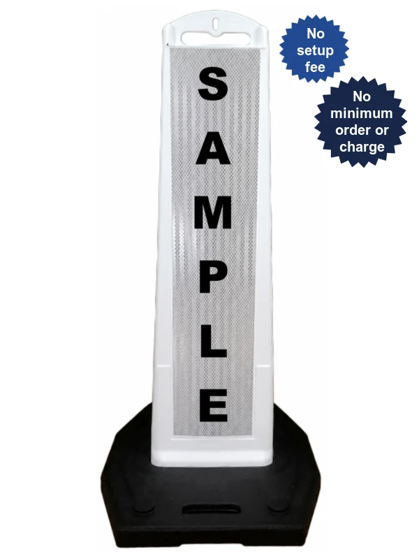 Stackable \u0027Premier Panel\u0027 Barricade w/ Custom Lettering On One (1) Side \u0026 20 lb. Rubber Base