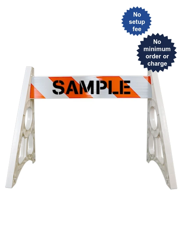 Economy A-Cade Leg Kit-(2) A-Cade Legs \u0026 (1) 4\u0027 Rail w/Org \u0026 Wht HI Ref Sheet 1 Side \u0026 Custom Letter