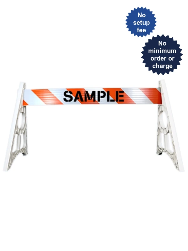 Economy A-Cade Leg Kit-(2) A-Cade Legs \u0026 (1) 6\u0027 Rail w/Org \u0026 Wht HI Ref Sheet 2 Side \u0026 Custom Letter