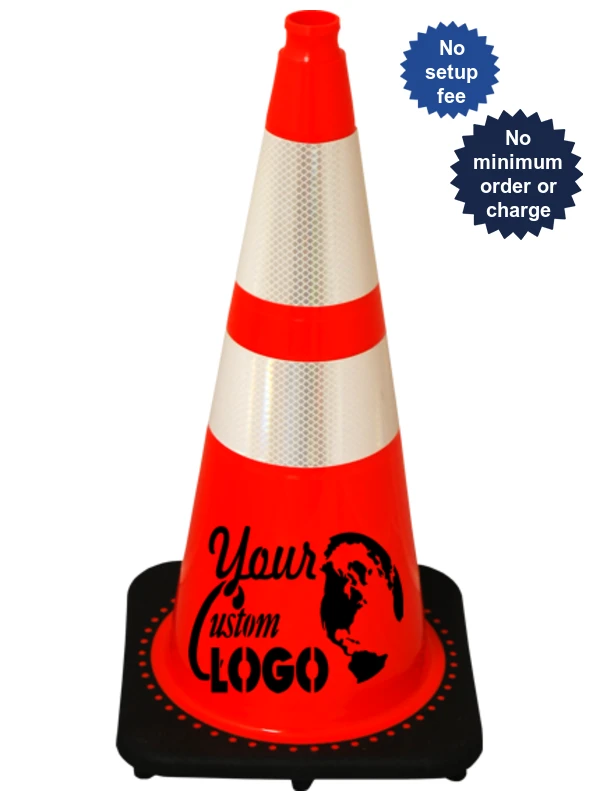 Orange 28\" 7.0 Lb. Traffic Cone with Black Base
