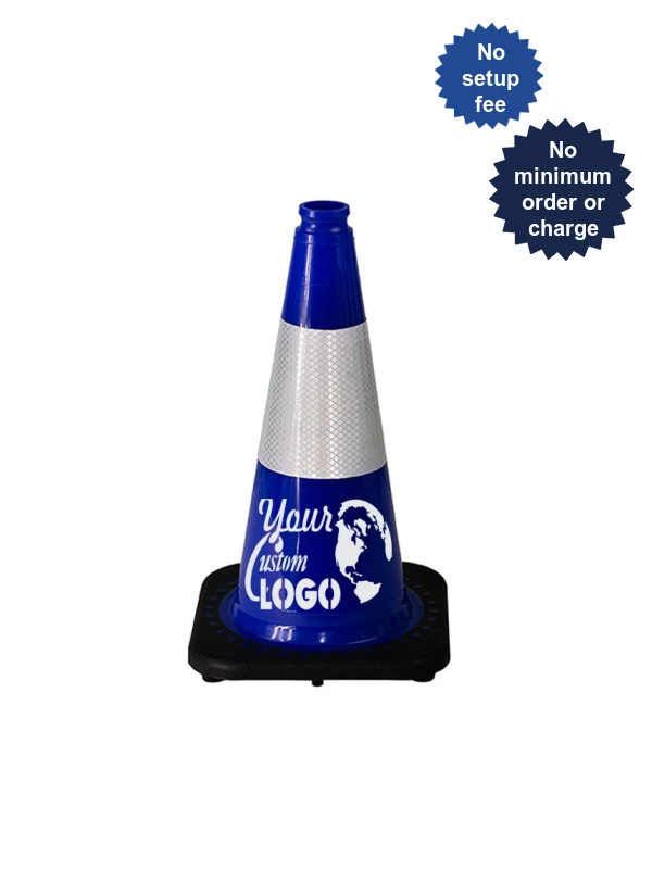 Dark Blue 18\" Traffic Cone with Black Base