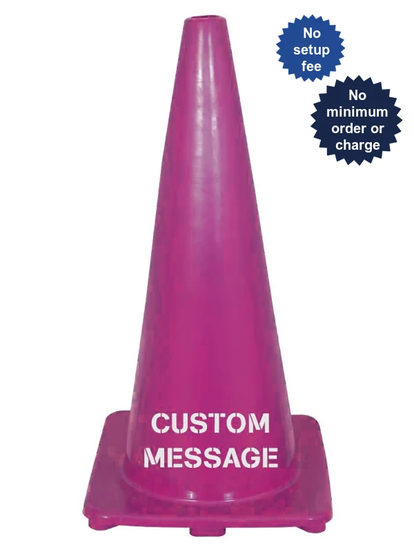 Solid Purple 28\", 5 lbs, Economy Cone w/ Double Sided Custom Lettering
