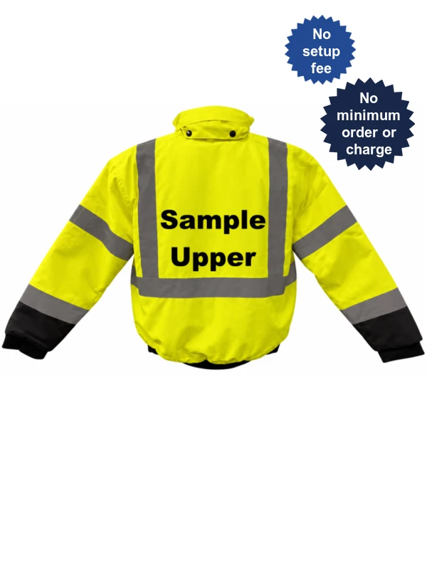 Liberty Safety, HiVizGard, Lime, Class 3 Waterproof Insulated Bomber Jacket, Size: XL with Custom Black Text