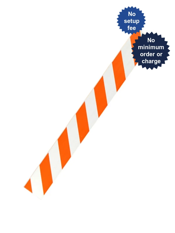 6\u0027 Plastic Rail w/ High Intensity (Hi) Reflective Sheeting On Both Sides \u0026 Custom Lettering On Both Sides