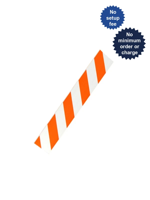 4\u0027 Plastic Rail with Engineer Grade (EG) Reflective Sheeting and Custom Lettering on two (2) sides