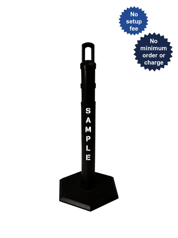 42\" BLACK \u0027JBC Arch-Top\u0027 Tube with 8lb Base \u0026 Double Sided Custom Stencil