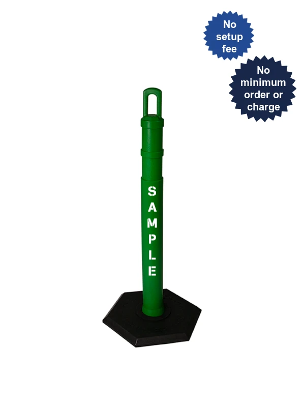 42\" GREEN \u0027JBC Arch-Top\u0027 Tube with 8lb Base \u0026 Double Sided Custom Stencil