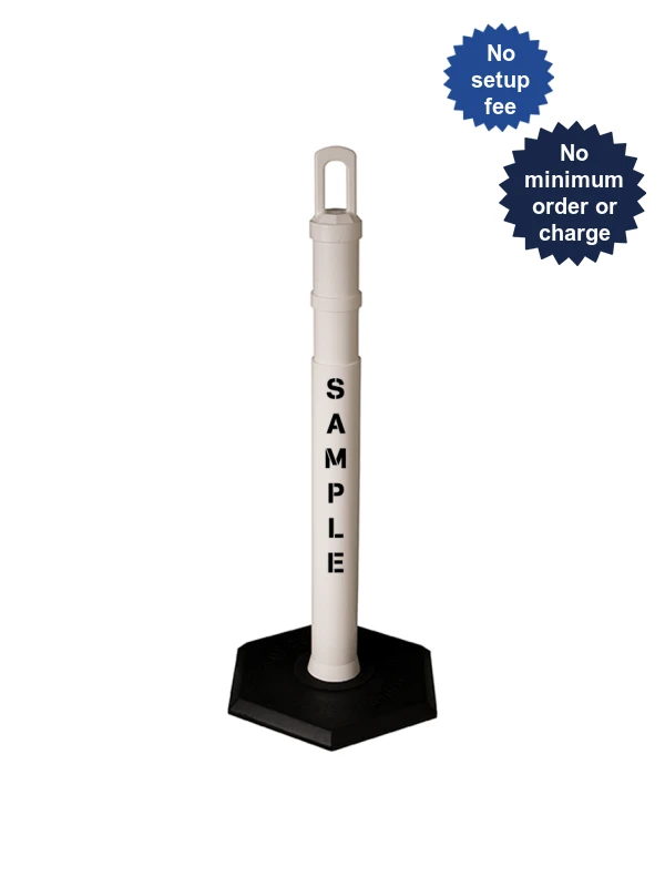 42\" WHITE \u0027JBC Arch-Top\u0027 Tube with 8lb Base with Custom Stencil
