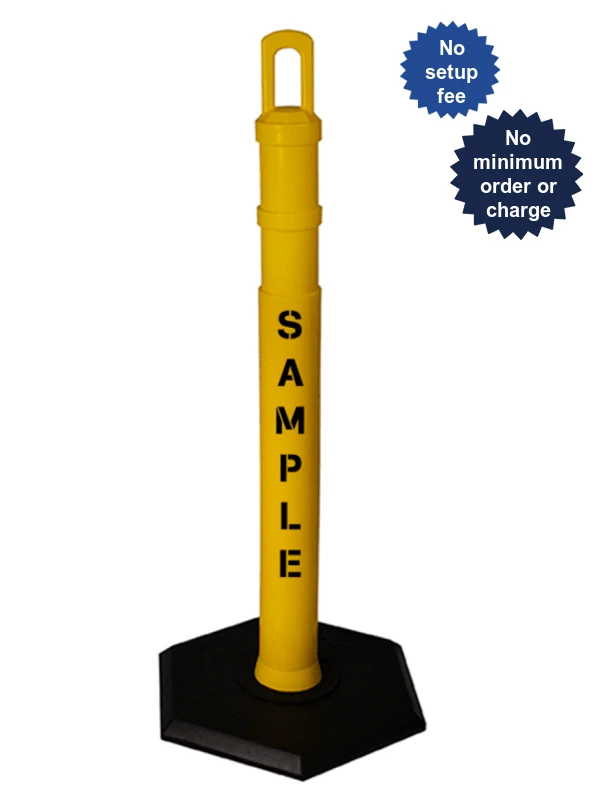 42\" Yellow JBC Arch Top Tube w/ 8lbs Base \u0026 Double Sided Lettering