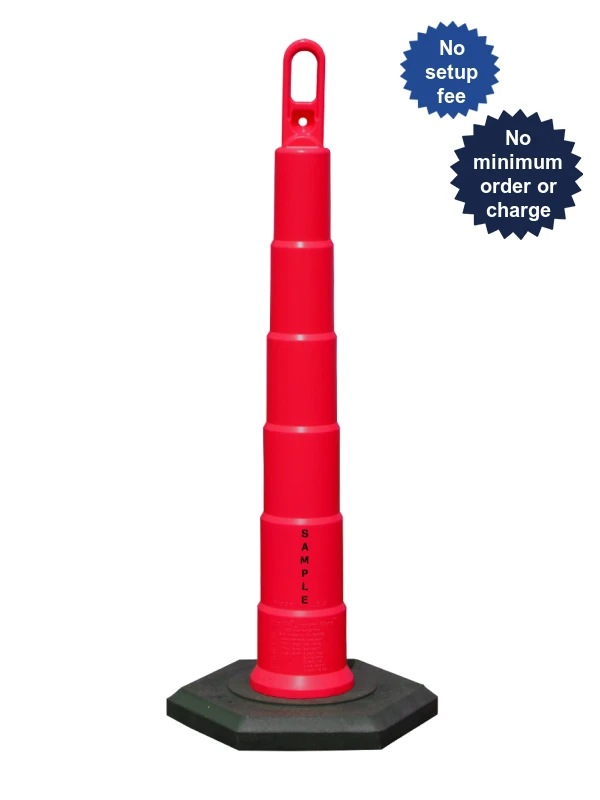 42\" TrafFix Orange Looper Cone, No Collars w/ 16lbs Base \u0026 Custom Lettering