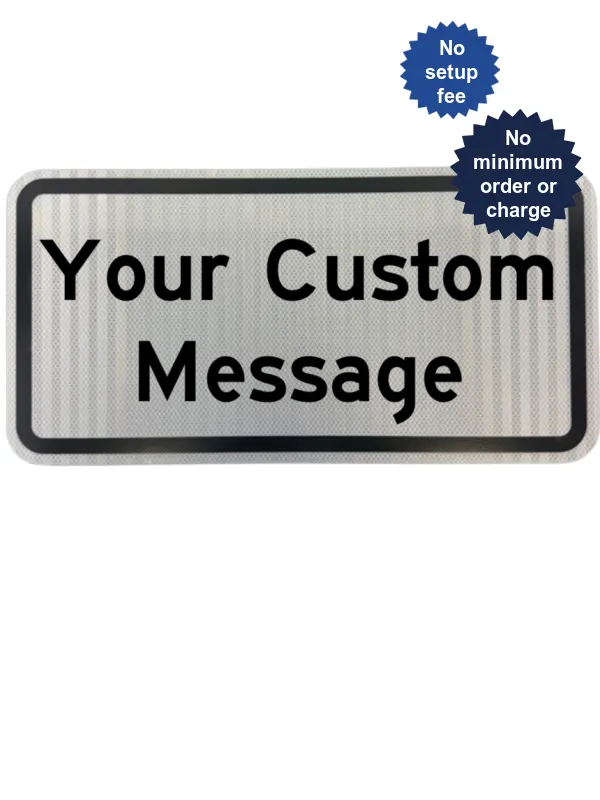 White, HI Reflective, 24\" x 12\" Custom Sign For Type III Barricade