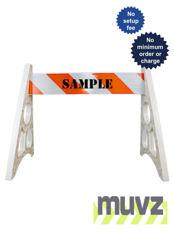 Economy A-Cade Leg Kit-(2) A-Cade Legs \u0026 (1) 4\u0027 Rail w/Org \u0026 Wht HI Ref Sheet 1 Side \u0026 Custom Letter