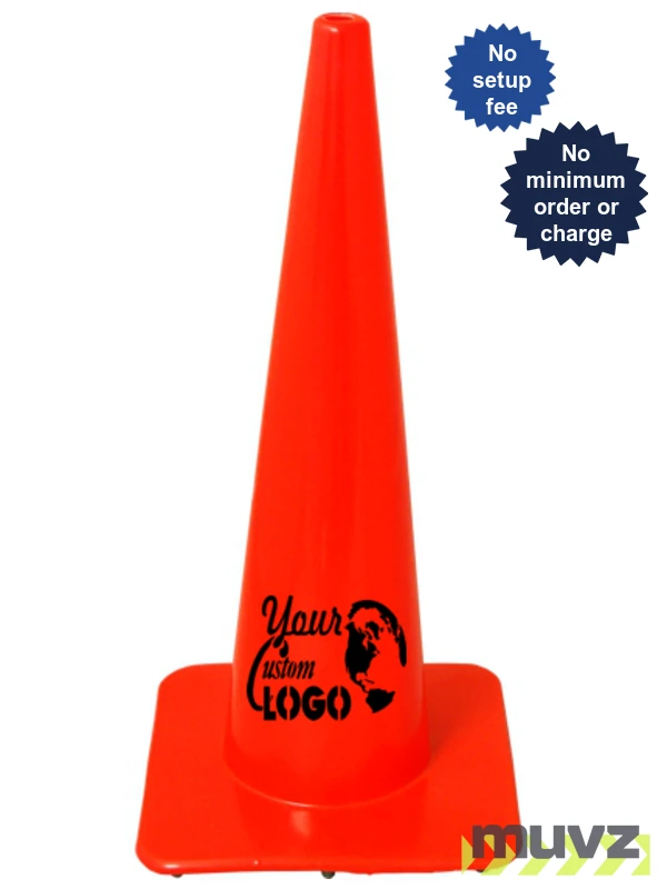 28\" SlimLine Traffic Cones - Solid Orange