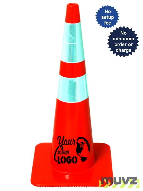 28\" SlimLine Traffic Cones - Solid Orange