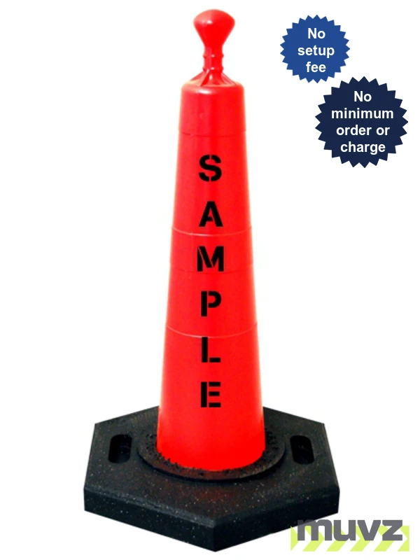 28\" Grabber Cone with 10 Lb. Base w/Custom Stencil