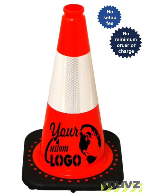 Orange 18\" Traffic Cone with Black Base