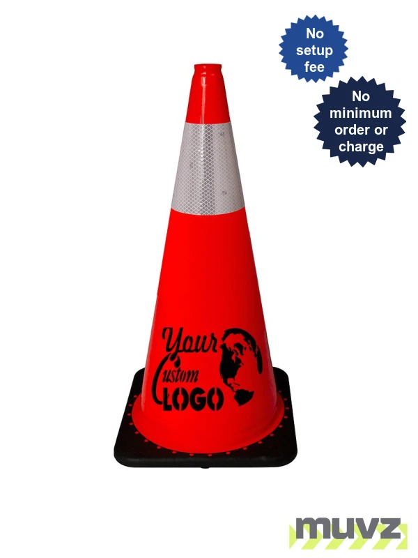 28\" JBC Light-Weight Black Base Traffic Cone