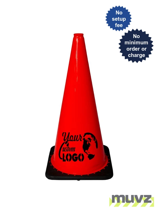 28\" JBC Light-Weight Black Base Traffic Cone