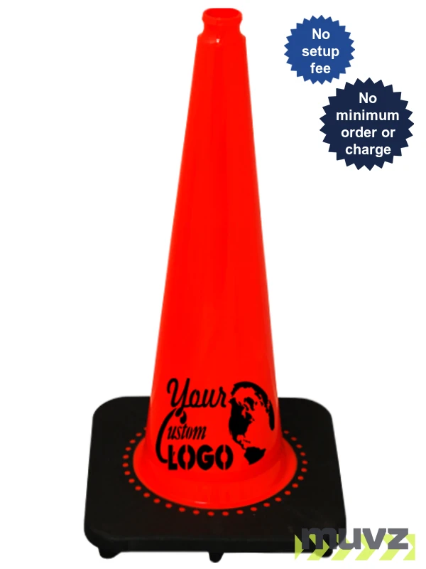 Orange 28\" 7 lbs. SlimLine Traffic Cone with Black Base
