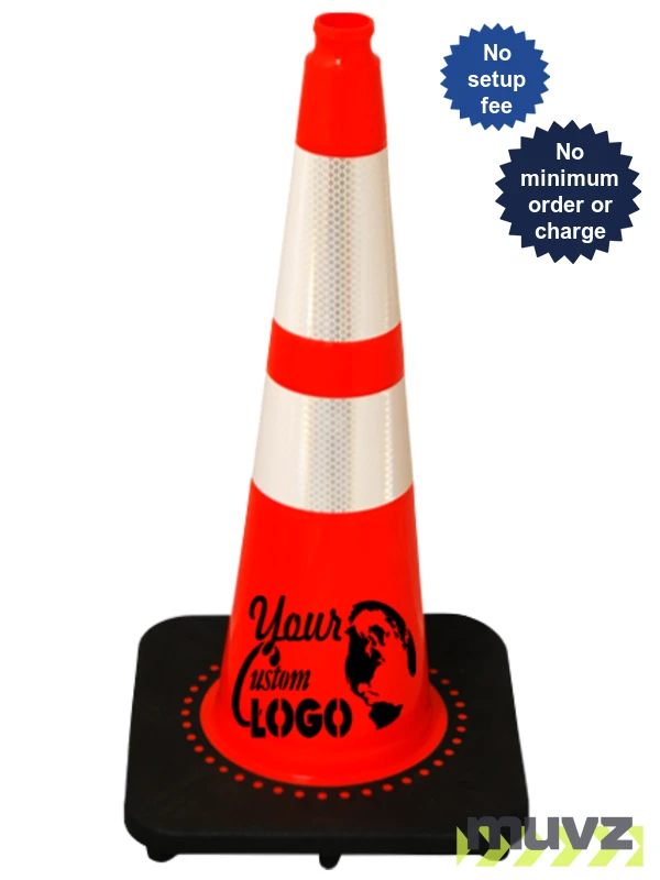 Orange 28\" 7 lbs. SlimLine Traffic Cone with Black Base