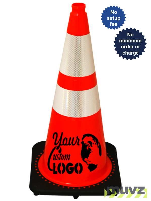 Orange 28\" 7.0 Lb. Traffic Cone with Black Base