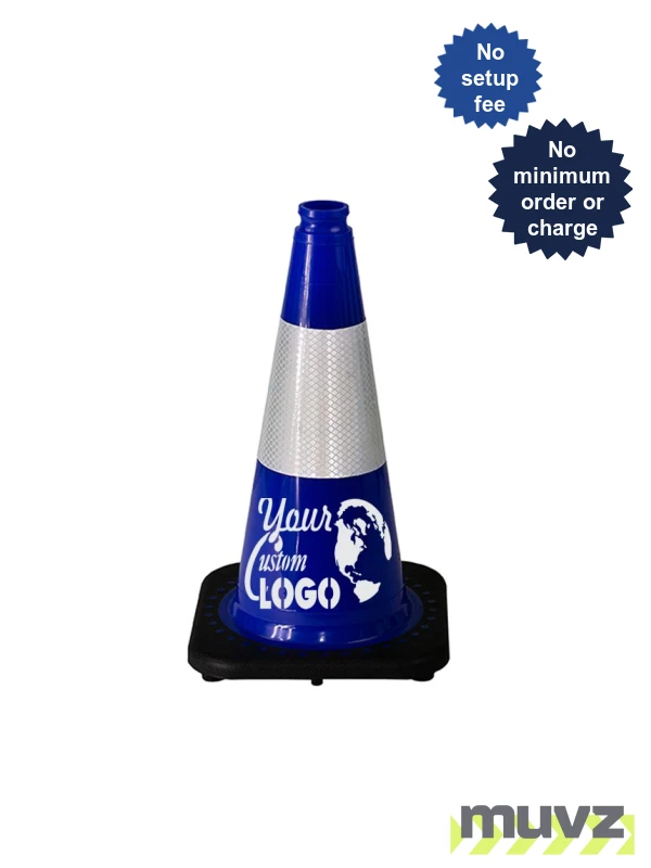 Dark Blue 18\" Traffic Cone with Black Base