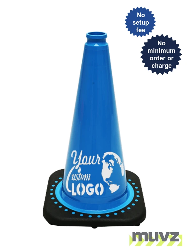 Light Blue 18\" Traffic Cone with Black Base