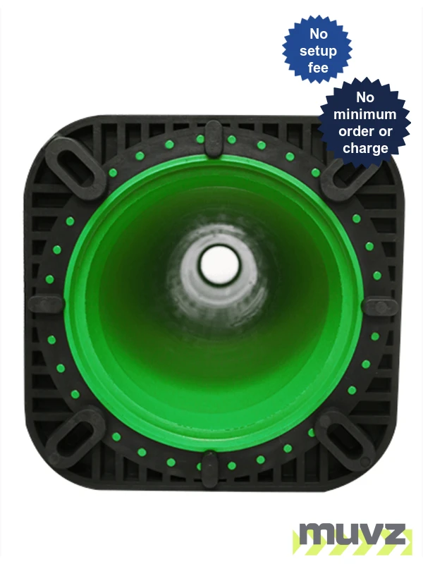 Green 18\" Traffic Cone with Black Base