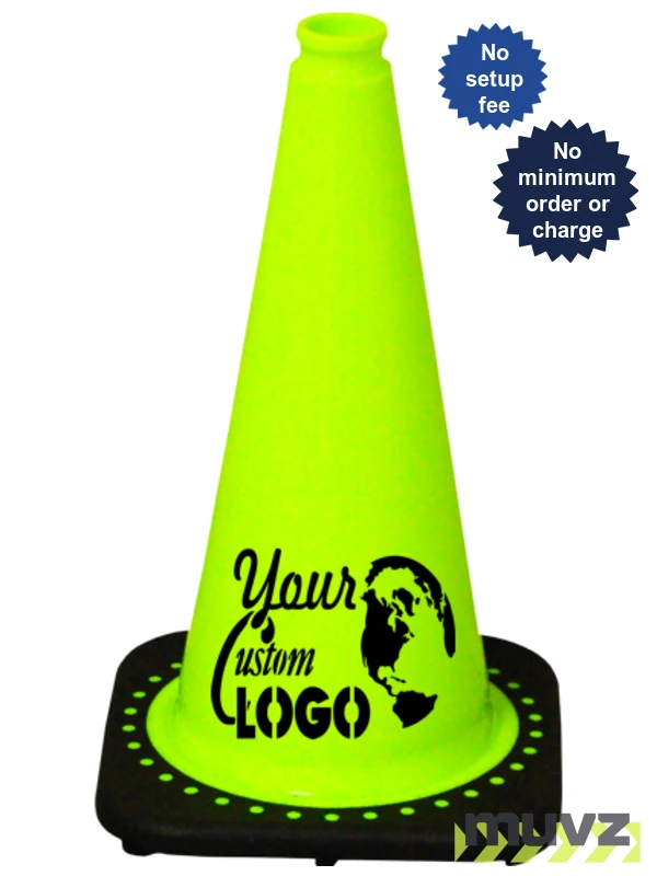 Lime 18\" Traffic Cone with Black Base