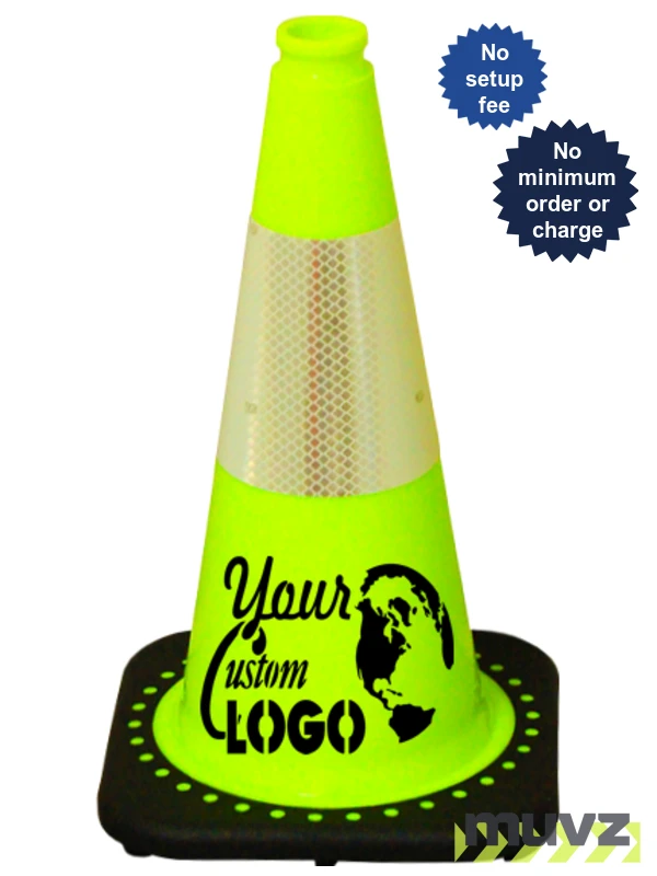 Lime 18\" Traffic Cone with Black Base