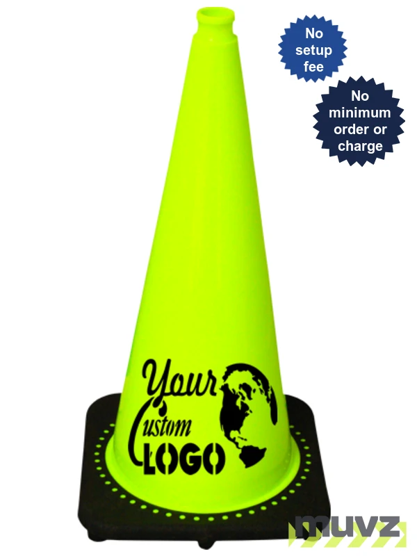 Lime 28\" Traffic Cone with Black Base