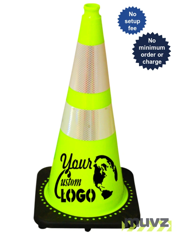 Lime 28\" Traffic Cone with Black Base