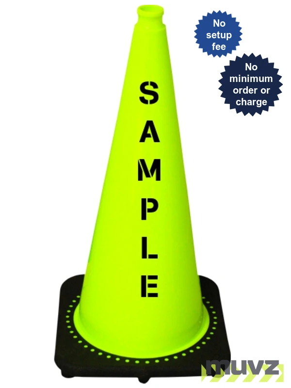 Lime 28\" 7.0 Lb. Black Base Cone with Custom Stencil
