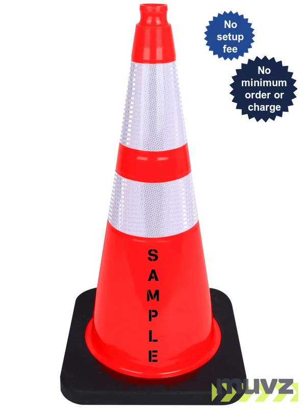 28\" Black Base, Collared Traffic Cones