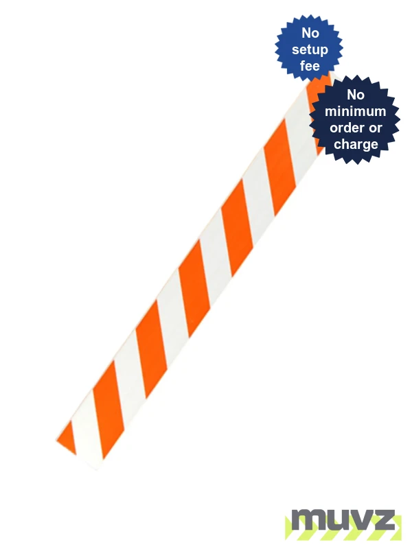 6\u0027 Plastic Rail with High Intensity (HI) Reflective Sheeting and Custom Lettering on two (2) sides