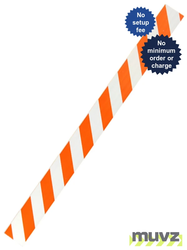 8\u0027 Plastic Rail with Engineer Grade (EG) Reflective Sheeting and Custom Lettering on two (2) sides