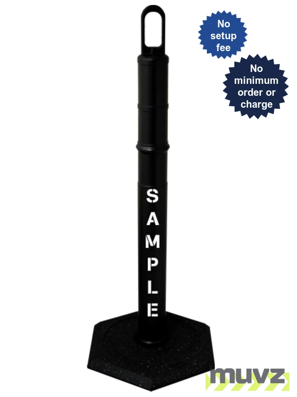 42\" BLACK Looper Tube with 8 Lb. Base \u0026 Double Sided (2X) Custom Stencil