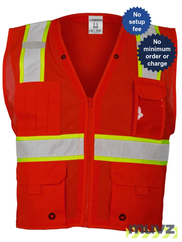 Enhanced Visibility Red Multi Pocket Mesh Vest
