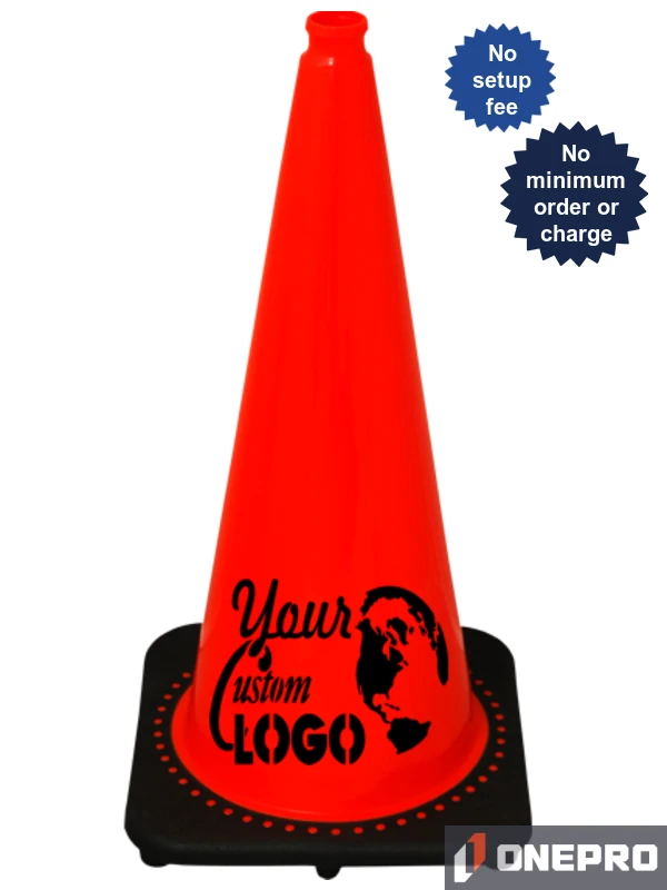 Orange 28\" 7.0 Lb. Traffic Cone with Black Base