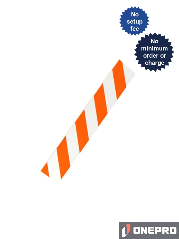 4\u0027 Plastic Rail with Engineer Grade (EG) Reflective Sheeting \u0026 Graphic on one (1) side