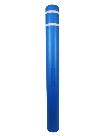 5" x 52" Blue Bollard Cover with two White Reflective Stripes