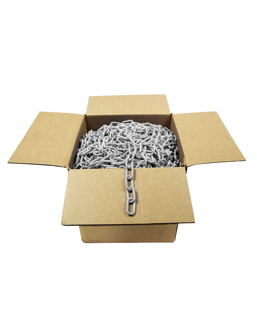 500' Box of White 2" Link, Standard Plastic Chain