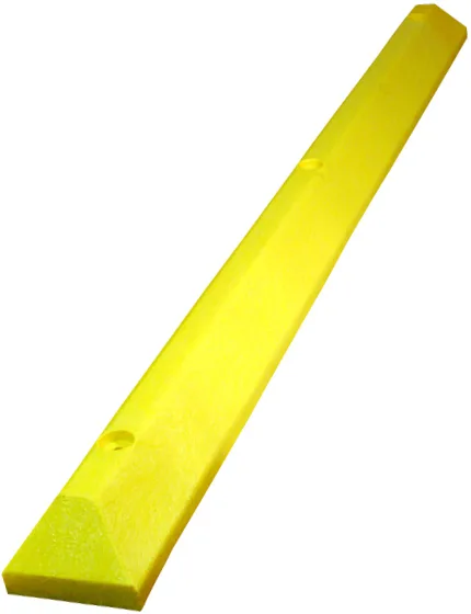 6' Yellow, Heavy-Duty Solid Recycled Plastic Parking Block w/5" Concrete Fasteners