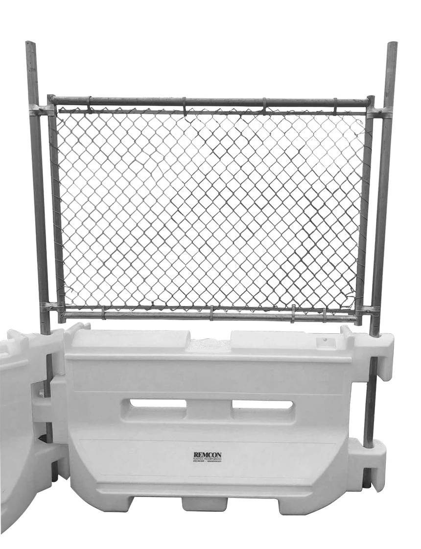 White 36" Construction Barricade with Fence Panel