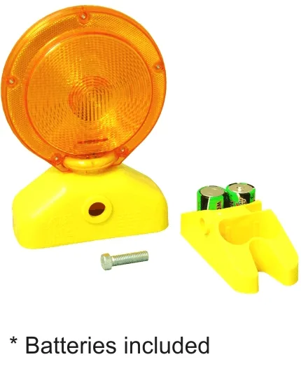 Solar Assist D-Cell Barricade Light with two D-Cell Batteries