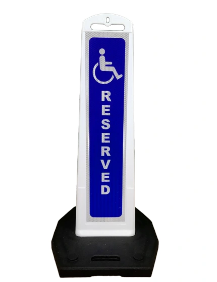 Stackable 'Premier Panel' barricade, 'Handicap Reserved' with Double Sided HI Sheeting & 20 lb Base