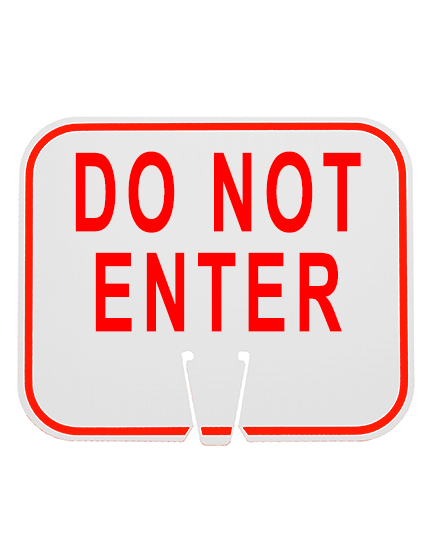 WHITE, 12 3/4" x 10 1/2", Non-Reflective Clip On Sign, DO NOT ENTER (Red Text)