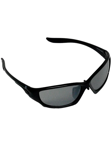 Z87+ Safety Sunglasses (full frame contemporary, gloss-black frame, silver mirror anti-fog lens)