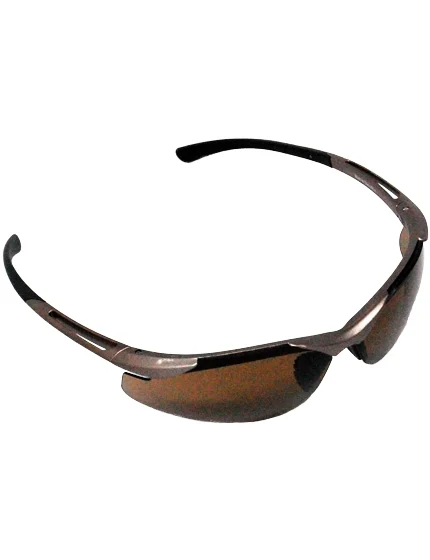 Z87+ Safety Sunglasses (light, wrap around lens, champagne frame, brown anti-fog lens)