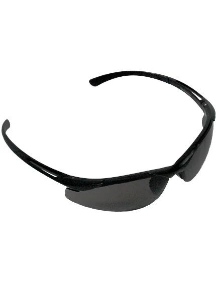 Z87+ Safety Sunglasses (light, wrap around lens, matte-black frame, neutral gray anti-fog lens)